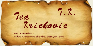 Tea Kričković vizit kartica